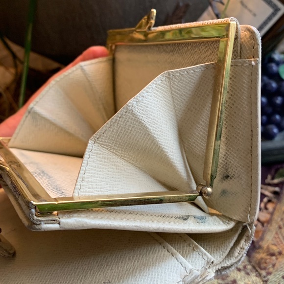 Rare🔥AUTHENTIC LOUIS VUITTON damier Azure checkers print snap kisslock wallet - Picture 10 of 16